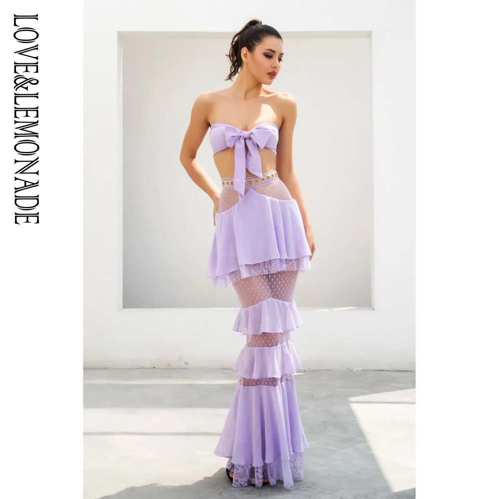 Женский костюм двойка LOVE & LEMONADE кружевной топ на бретельках модель