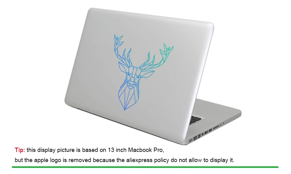 Геометрический Рисунок оленя, красочная наклейка для наклейка на MacBook Air Pro retina сенсорной панелью, возрастом 11, 12, 13, 15 дюймов Mac кожи Surface Book ноутбук Стикеры
