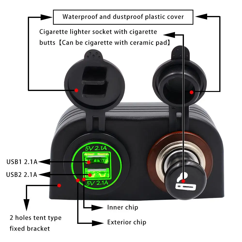 BEESCLOVER двойной светлые кружочки 4.2A Dual USB Автомобильное Зарядное устройство