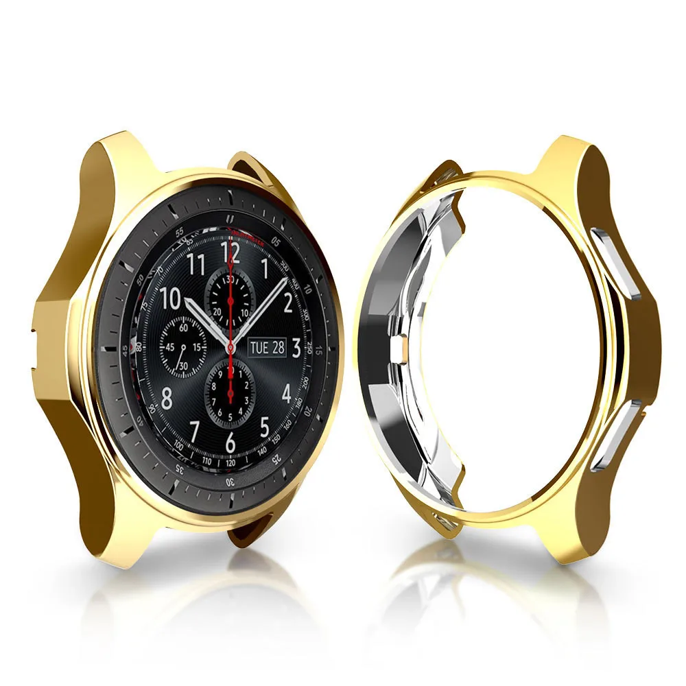 High Quality Protective Case Cover Ultra-thin TPU Plating For Samsung Galaxy Watch 46mm Black Gold L0321 | Электроника