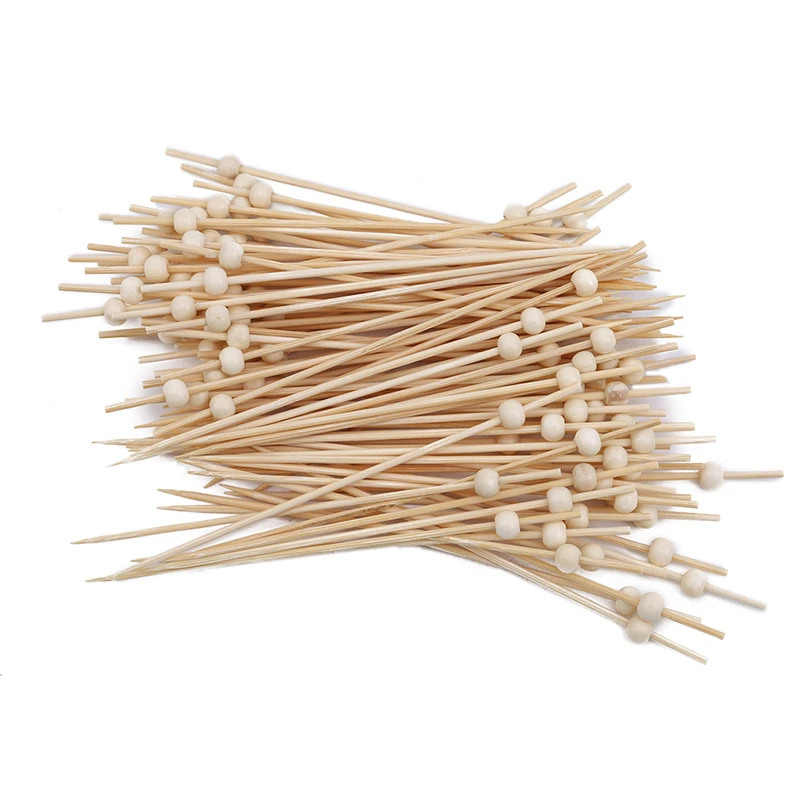 100 шт./пакет одноразовая пища вилка инструмент для повара знак бамбуковое