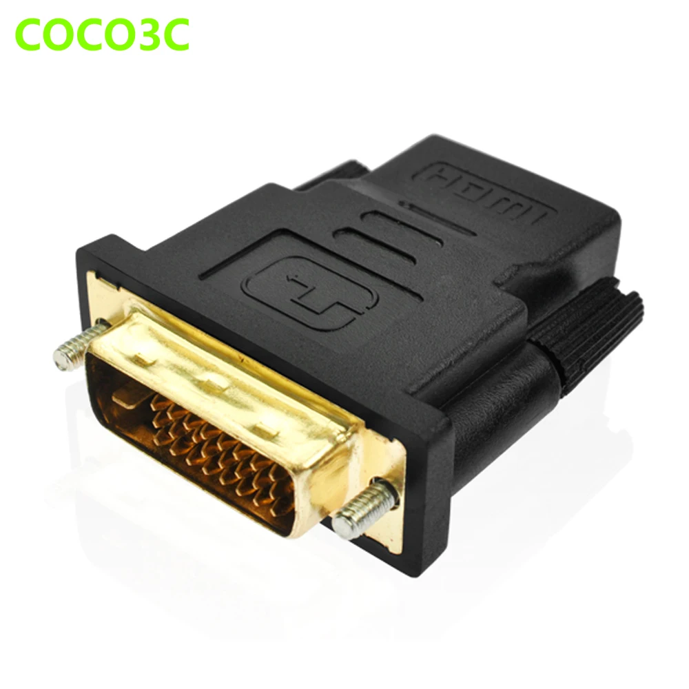 Кабель адаптер DVI 24 + 1 Pin штекер HDMI позолоченный женский порт AV монитор 10 2 Гбит/с|pin