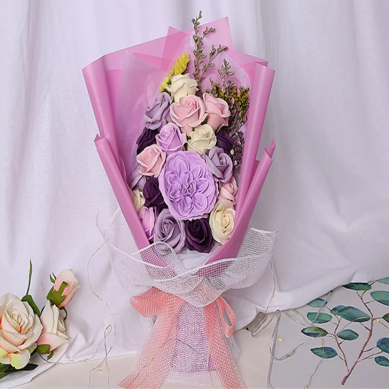 

Valentine's day creative gift soap flower roses han style hand-made bouquet customization Free Shipping