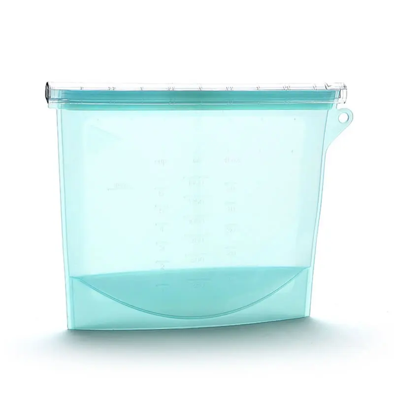 L Blue Upspirit силиконовый Ziplock герметизирующий пакет Многоразовые Пакеты для хранения свежих продуктов крышка контейнер для хранения продуктов герметичная вакуумная обертка кухонные инструменты - Цвет: L Blue
