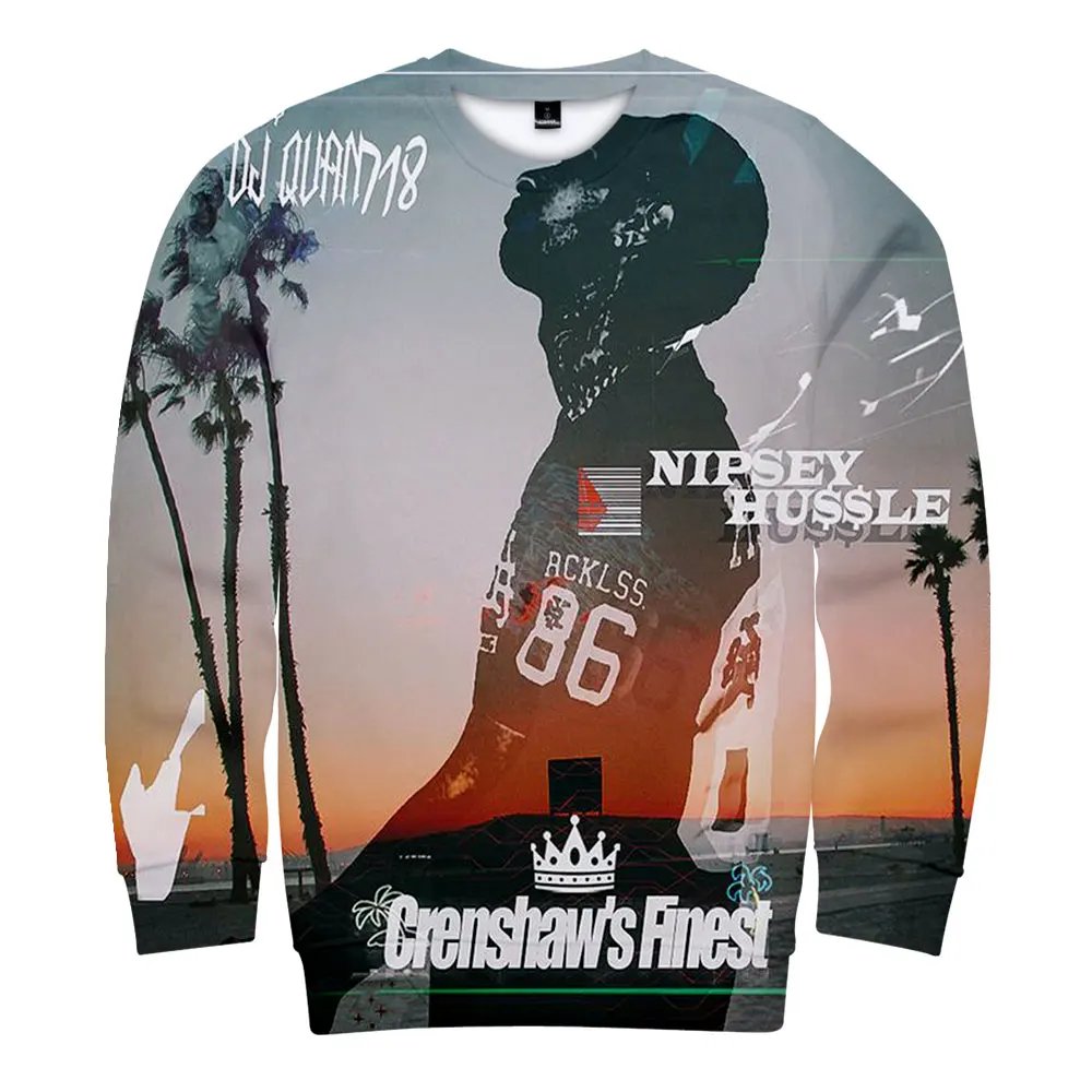 Rap nipsey hussle альбом 3D уличная Толстовка для женщин/мужчин с круглым вырезом и длинными рукавами из хлопка Harajuku Толстовка с принтом Весенняя Толстовка