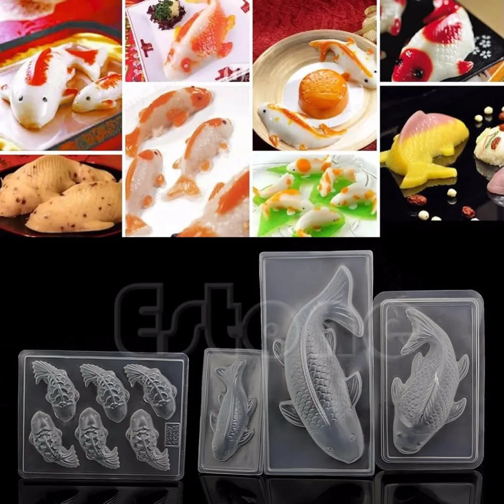 2017 пластмассовая искусственная желе ручной работы 3D Koi Fish Sugarcraft Mold DIY | Дом и сад
