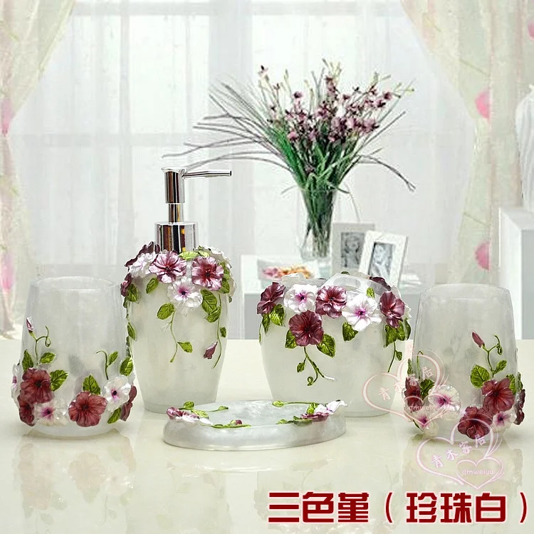 Набор аксессуаров для ванной комнаты в 4-х цветах | Дом и сад