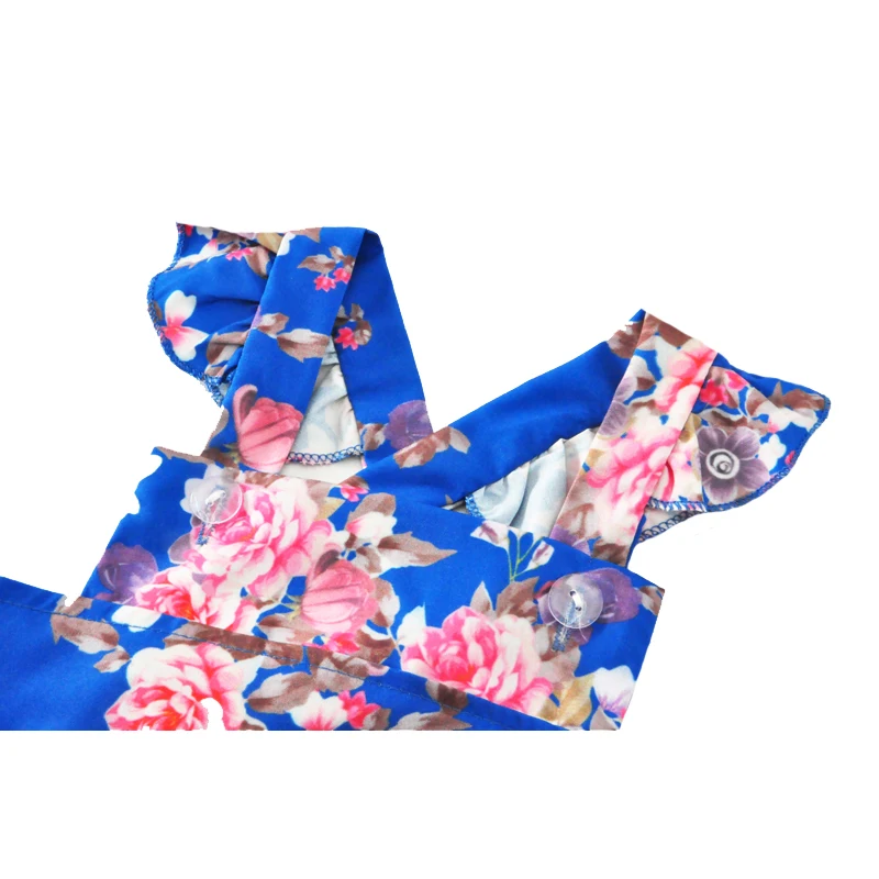 SOSOCOER Детский комбинезон с цветочным принтом и рукавами мушками цельный для