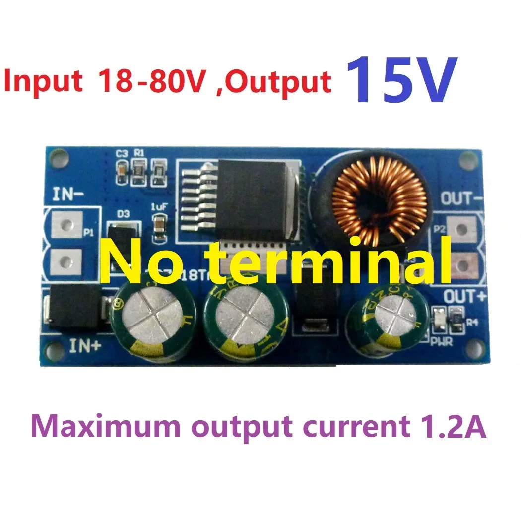 Out 15V No terminal 2x 2.1A 8-80 В до 15 в 12 В 9 в 6 в 5 в 3,3 В HV DC-DC преобразователь понижающий модуль питания для электровелосипеда свинцово-кислотные батареи автомобильные солнечные - Цвет: Out 15V No terminal