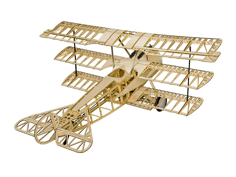 Классический Fokker Dr. I самолетик из пробкового дерева 1,5 м лазерная резка плоская модель RC строительный комплект Электрический и газовый Электропитание пульт дистанционного управления аэроплан