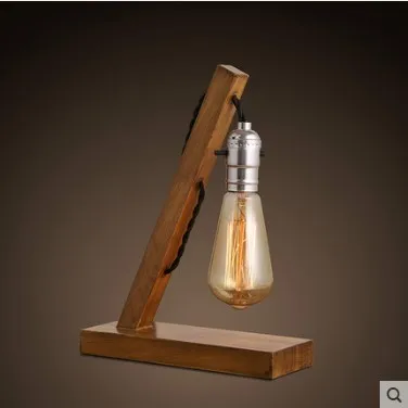 Винтажные настольные лампы Эдисона деревянные/бамбуковые Tafel деревянные для