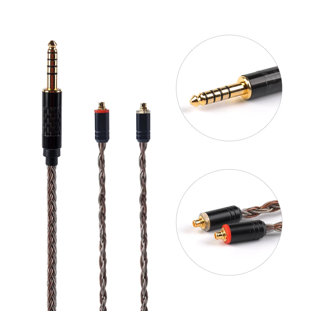 MMCX4.4 HiFiHear 16 Core посеребренный балансный кабель 2,5/3,5/4,4 мм с MMCX/2pin/QDCFor ZS10 Pro ZSX AS16 AS12 ZSN PRO C12 BLON BL-03 - Цвет: MMCX4.4