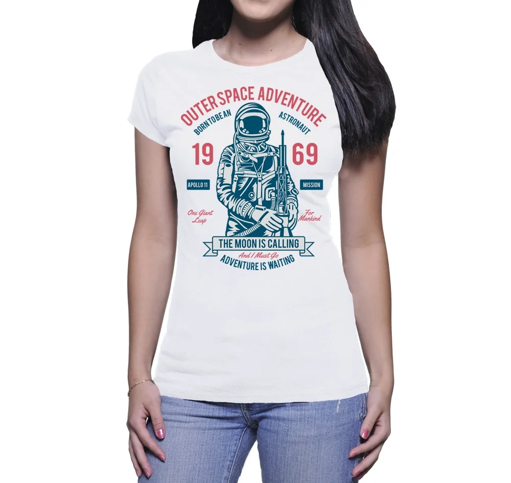 

2019 New cute Casual Women T-shirt T - SHIRT DONNA OUTHERSPACE ADVENTURE Fashion Cotton Tee Shirt