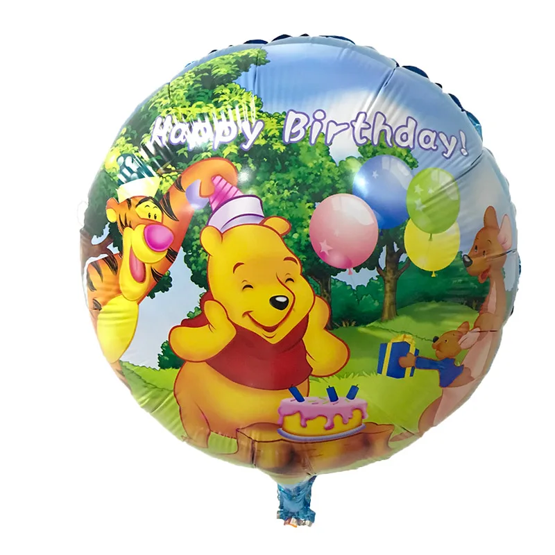 5pcs New 18inch round Winnie the Pooh baby shower Foil Balloons Cartoon Bear Aluminum Globos Birthday Party decor Supplies toys | Дом и сад