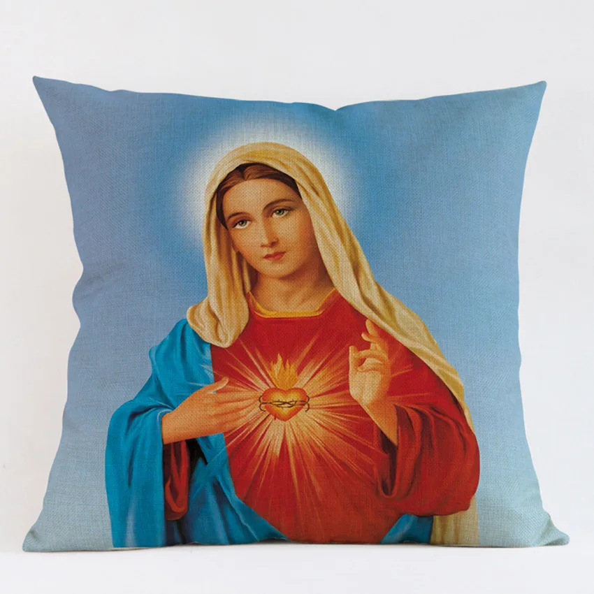 Наволочка с изображением девы Марии подарок на день матери наволочка для подушки