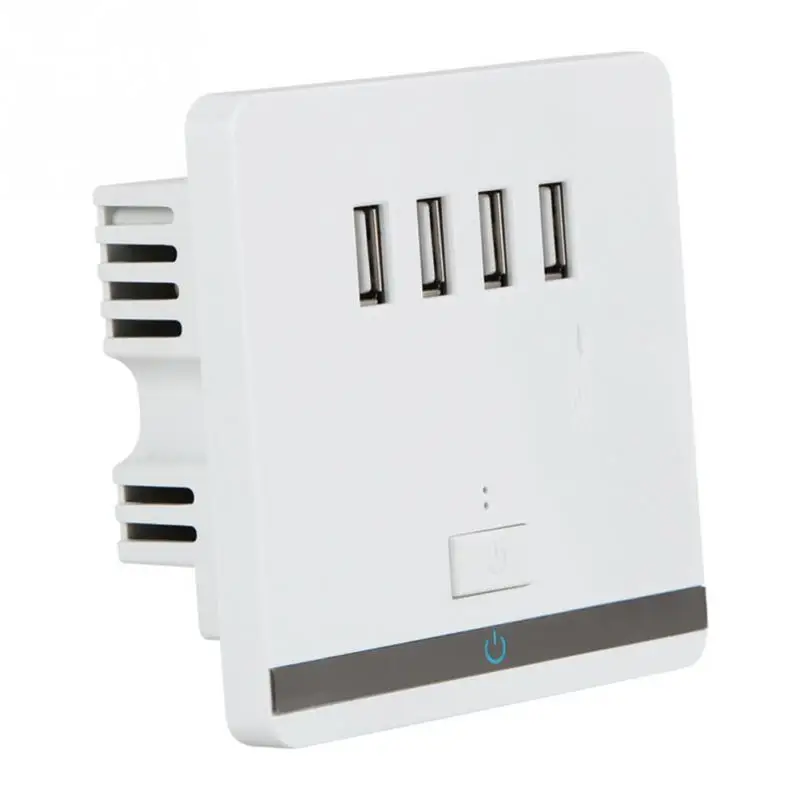 220 В до 5 розетка с переключателем USB Led Порт настенное зарядное устройство