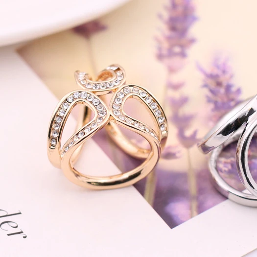 New Fashion Silver/Gold AlloyRhinestone Three Round Rings Women Silk Scarf Buckle High Quality 5X009 |