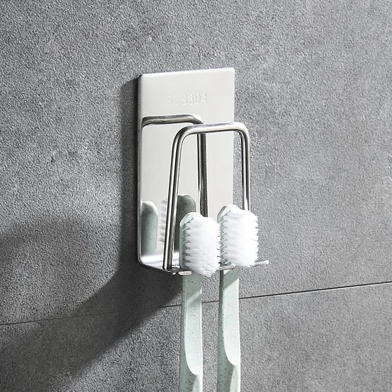 Creative 304 Stainless Steel Toothbrush Holder Wall Suction Bathroom Accessories Mug Toothpaste | Дом и сад