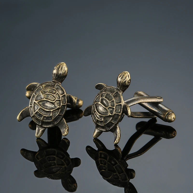 

DY High quality brass material back to ancient design small animal tortoise Cufflinks Men's French shirt Cufflink wholesale