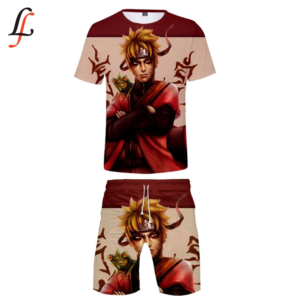 Новинка 2019 повседневный крутой мужской комплект из двух предметов с 3D принтом