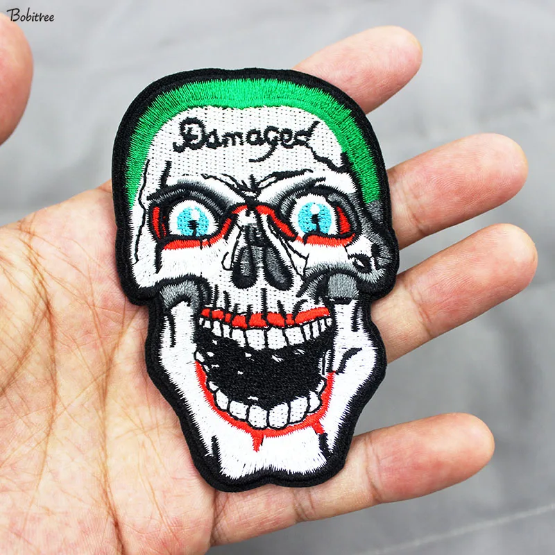 Creative Embroidered Skull Clothes Patch Iron on Transfer Badges Stickers Fabric Appliques for Jacket Decoration | Дом и сад