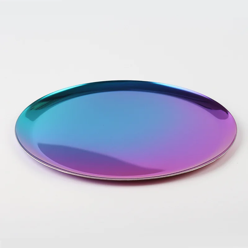 Nordic Style Metal Tray Gold Storage Tray Round Dish Fruit Tea Tray Simple Decoration Home