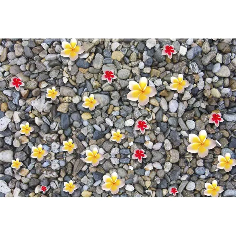 3D Цветы Камни пол обои пользовательские фото ПВХ фрески Ванная комната