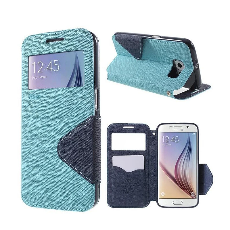 Рев Корея открытое окно Дисплей Чехлы для Samsung Galaxy S5 S6 Edge Plus S7 S7edge S8 s8plus кожаный