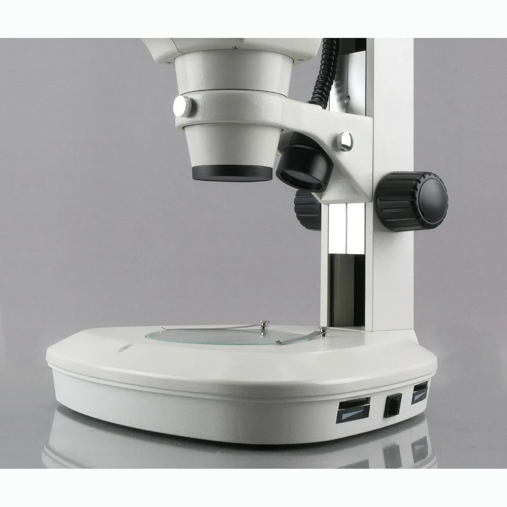 

Industrial Inspection-AmScope Supplies 8X-50X Track Stand Stereo Zoom Confocal Binocular Microscope with LED Lights
