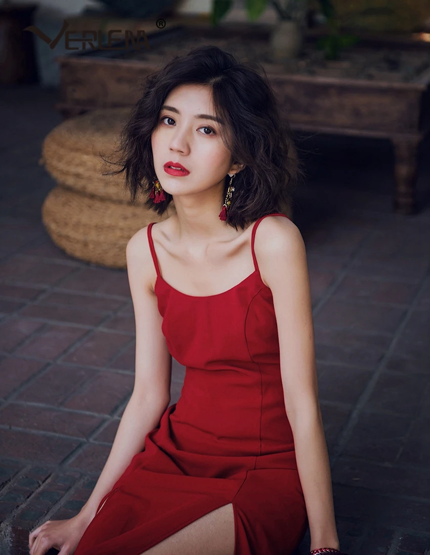 Женское винтажное платье с открытой спиной VERLENA красное Открытое на молнии без