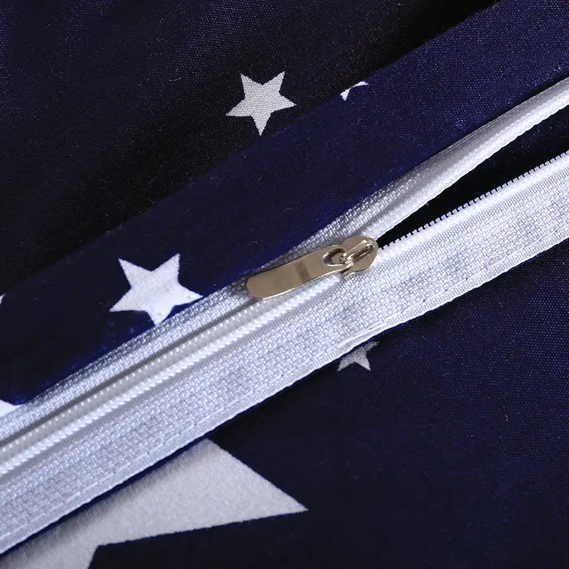 Стильный темно-синий + звездный узор красивый комплект постельного белья из 4