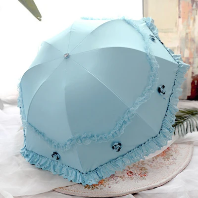 E MRIDEA Retro Sunny and Rainy Umbrella Lace Vintage Umbrella Rain Women Travel Business Wife Girlfriend Gift - Цвет: E