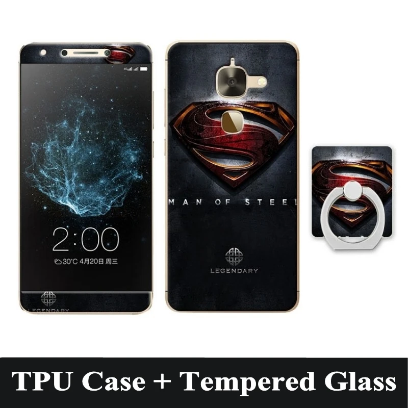 3D Cartoon Case For Letv Le 2 X527 Tempered Glass Film Finger Ring TPU Kickstand Patterned Cover for LeEco Pro X620 | Мобильные