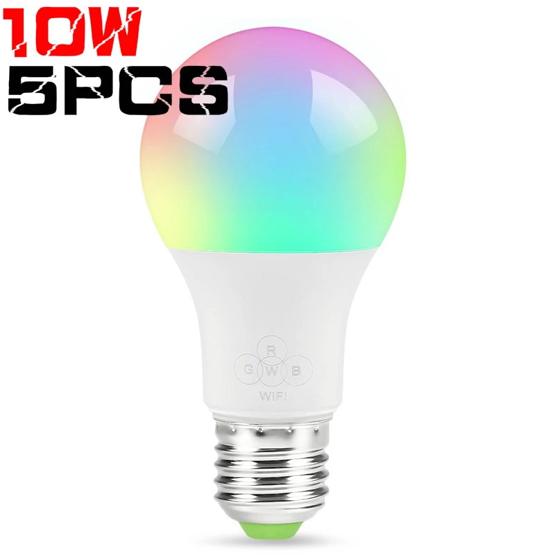 Набор8 Умный дом многоцветный лампочки телефона Wi Fi Голос управление RGB экономии энергии лампа Светодиодная Регулируемая Совместимость Alexa Google дома - Комплект: Набор8