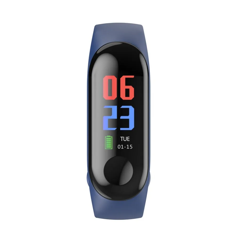 KARUNO M3 умные часы, умные часы для фитнеса, мужские наручные часы, 3 больших сенсорных экрана, светодиодный дисплей, сообщения, время сердечного ритма, умные браслеты - Цвет: blue