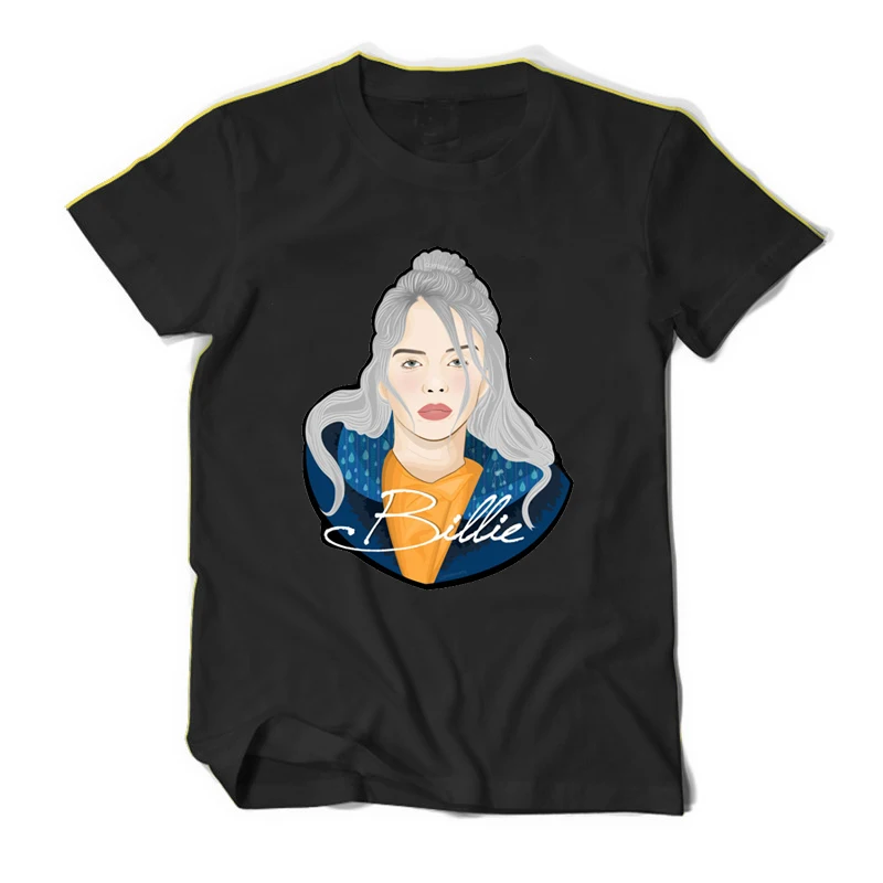 Billie Eilish футболка фото Индивидуальные топы футболки с принтом мужские летние