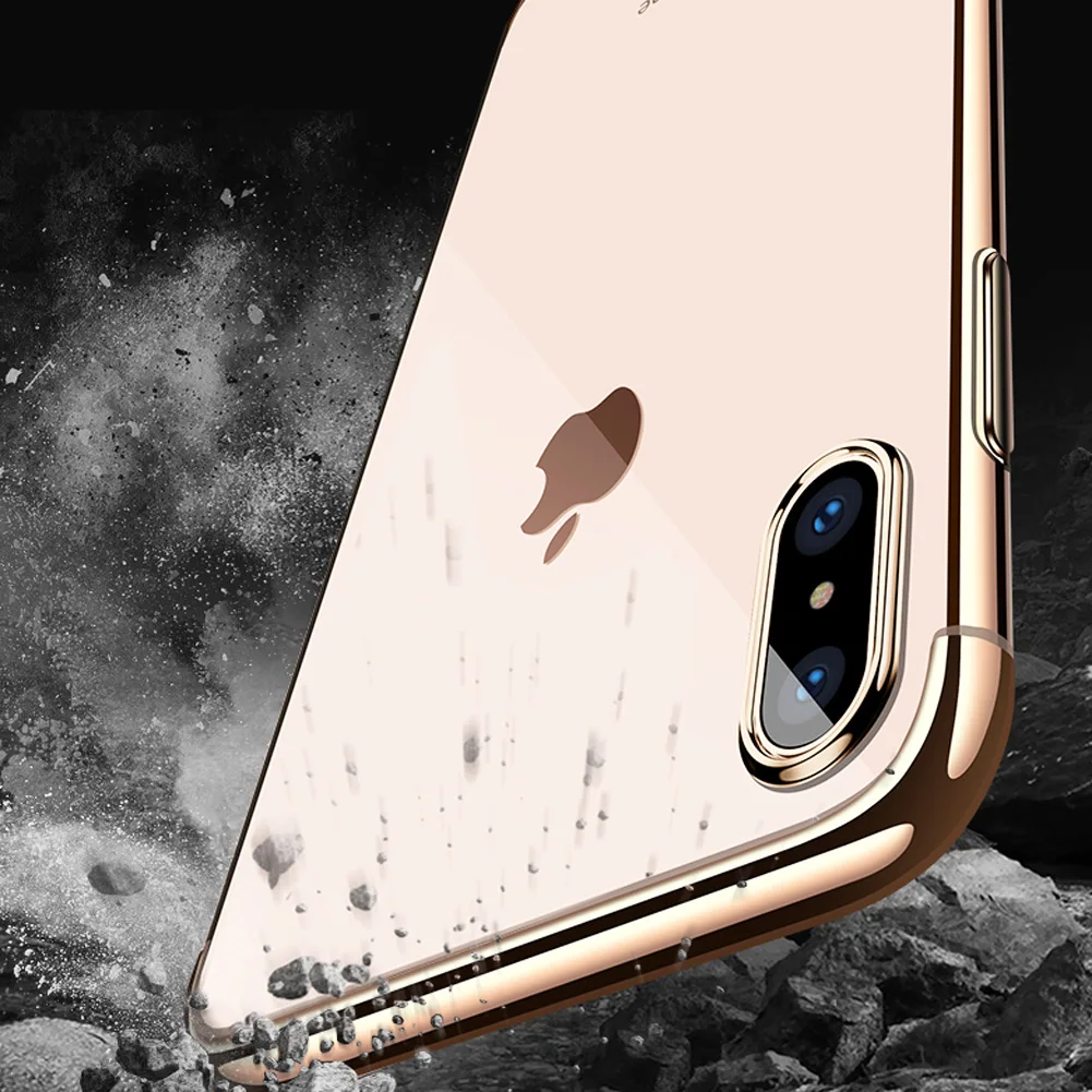Роскошный силиконовый прозрачный чехол для iPhone XS Max Мягкий из ТПУ Рамка