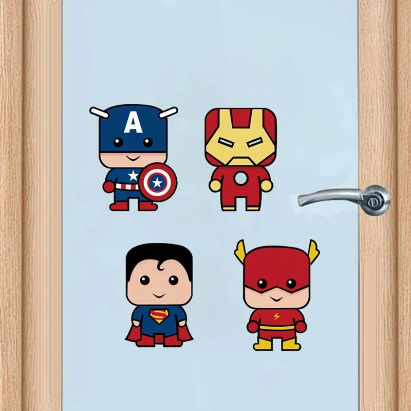 9 шт./компл. настенные наклейки с супергероями из мультфильмов Бэтменом
