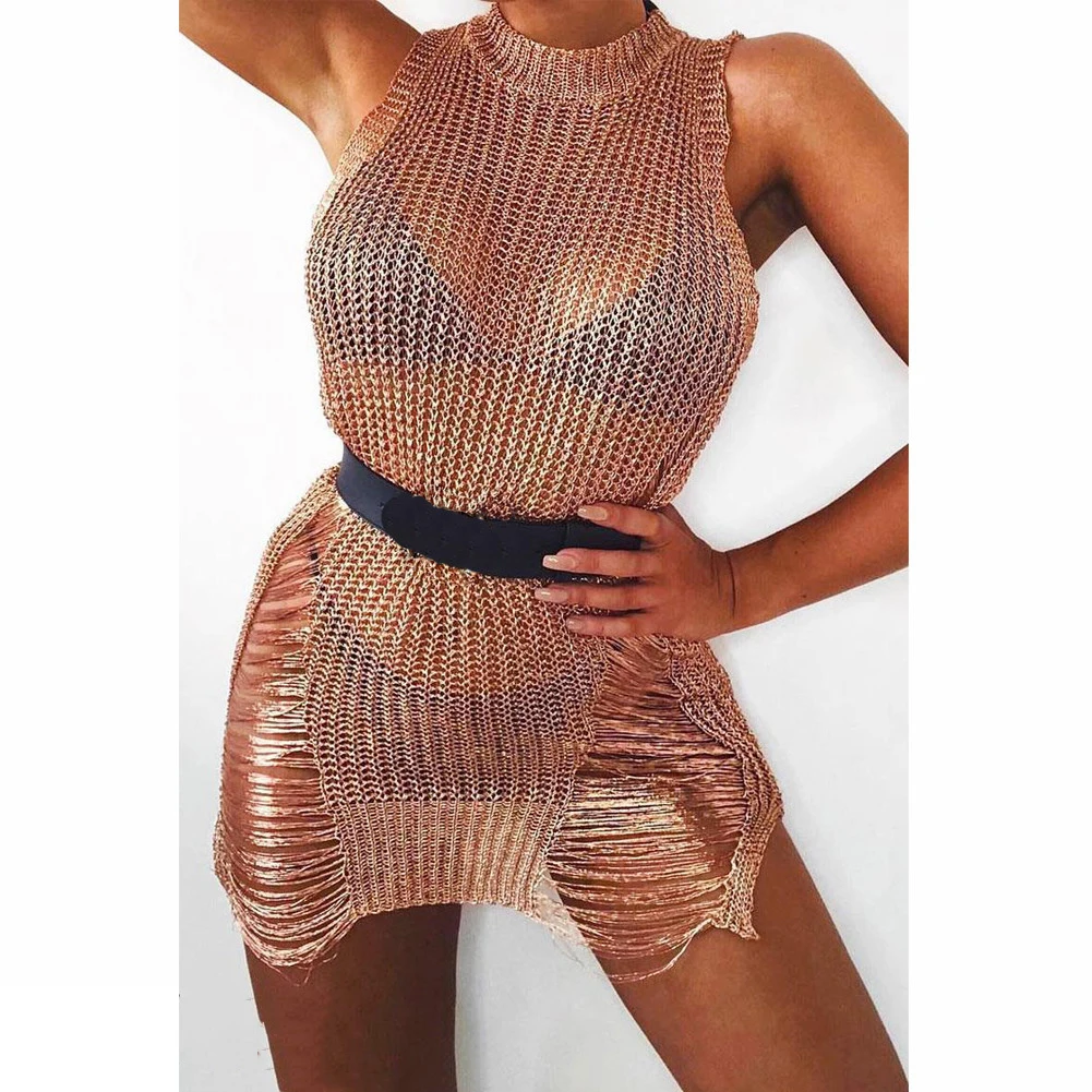 

Womens Knitt Fishnet Mesh Bikini Cover Up Bathing Summer Beach Swimwear Swimsuit