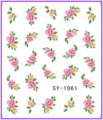6 упак./лот блестящая водная наклейка наклейки на ногти цветок OLEANDER POT MARIGOLD CHINA ROSE