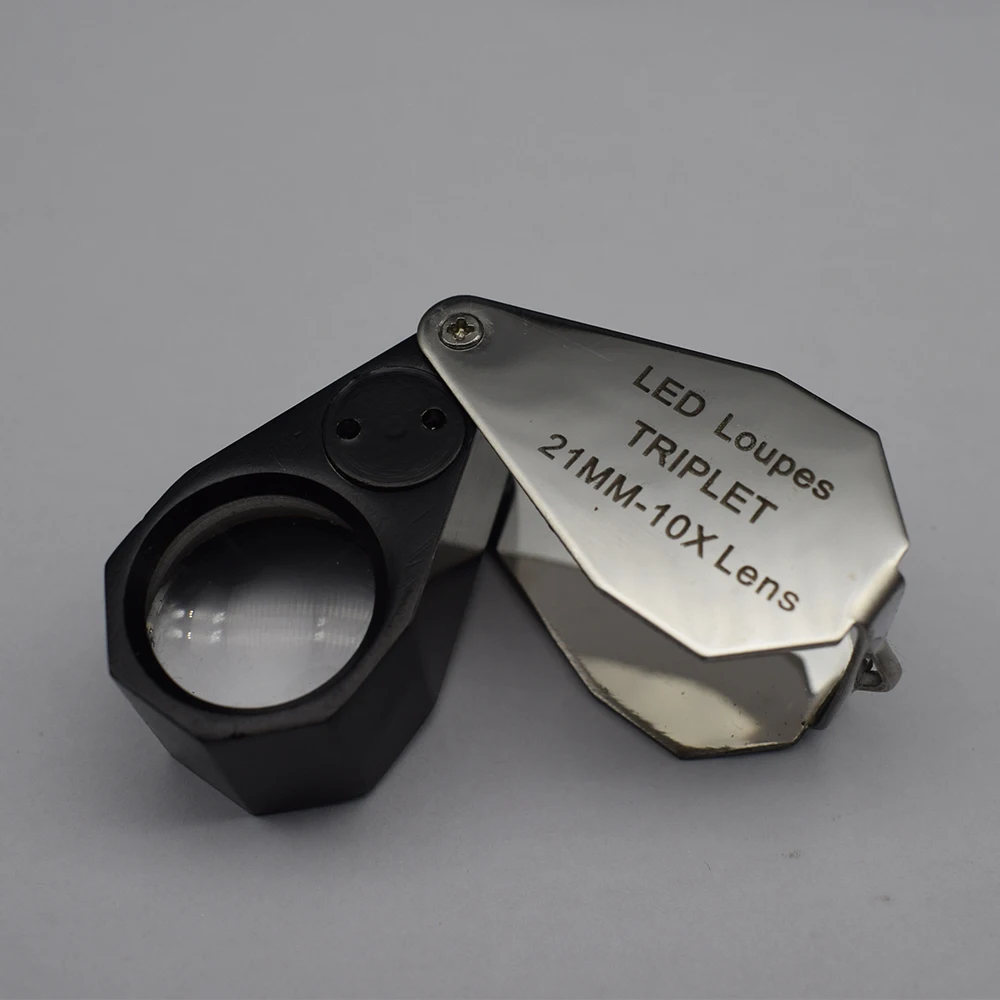 

Mini 10x21mm Hexagon Retractable Magnifying Glass with Illuminated LED Light
