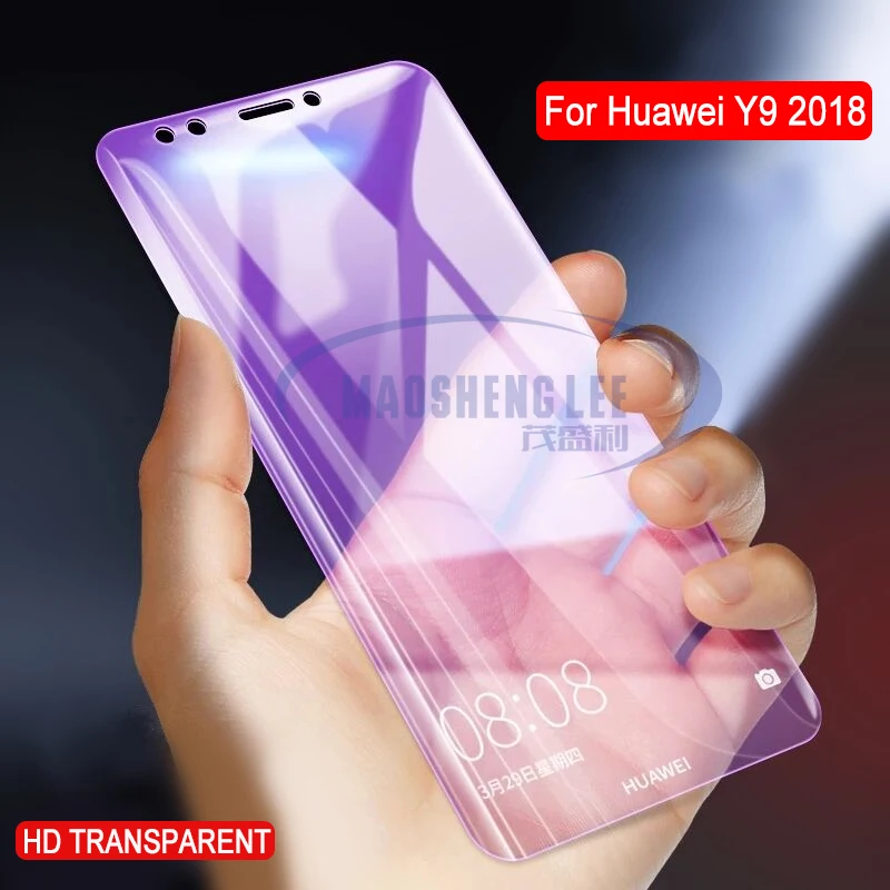 Закаленное стекло 2 шт./лот для Huawei Y9 2018 защита экрана 2.5D 9h закаленное Anti Blu Ray y9