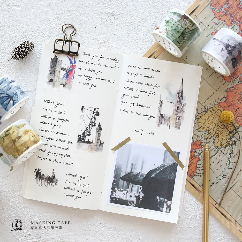 40 мм всемирно известное здание декоративная Васи лента сделай сам скрапбукинг