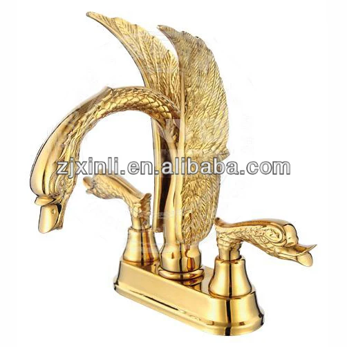 

Luxury Deck Mounted Gold Color Brass Material 2 Models of Basin Swan Tap