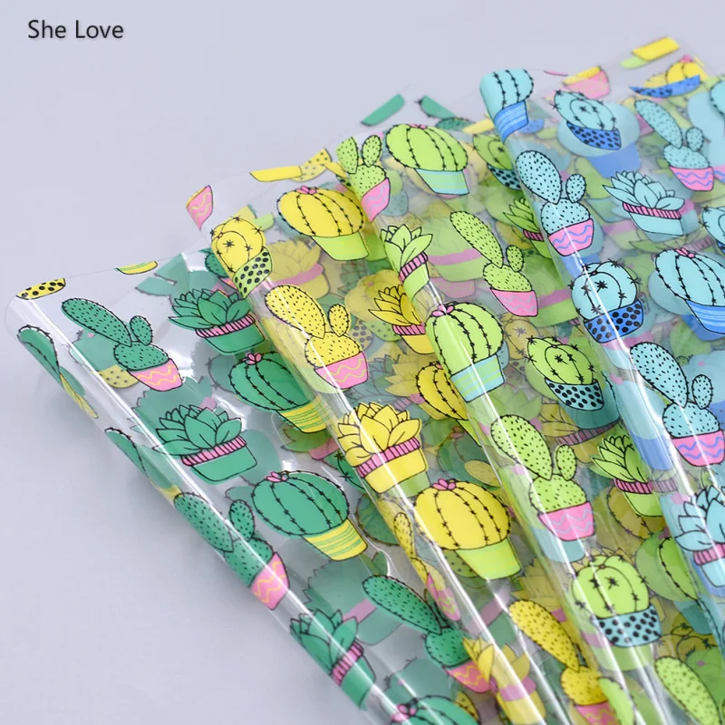 She Love 21x29 см A4 кактус шаблон прозрачный ПВХ ткань листы для DIY Hairbow ремесла лук