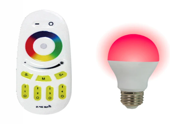 

1 piece 2.4Ghz RF LED 6W RGBW Bulb + 1 piece 2.4Ghz RGBW 4-zone led touch remote(Mi-Light)