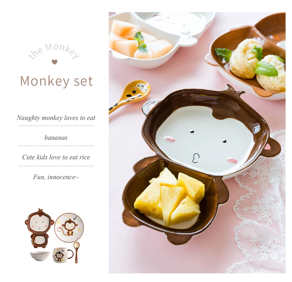 MDZF SWEETHOME разделительная тарелка милый мультфильм животных форма детские блюда закуски десертный ужин тарелка