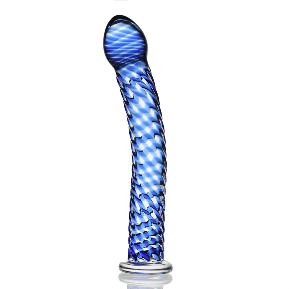Стеклянный фаллоимитатор No.29 Blue Wave G Spot великолепный стеклянный пенис 7 5 дюймов с