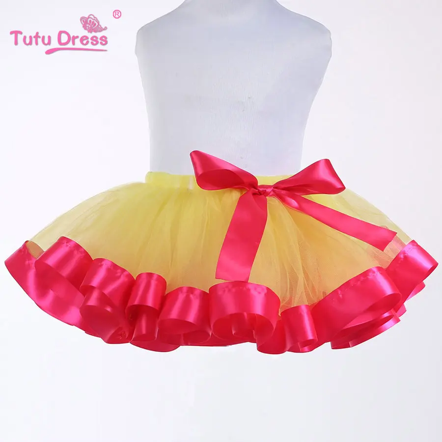 Милая Детская летняя пышная фатиновая юбка пачка с бантом для девочек 4 цвета