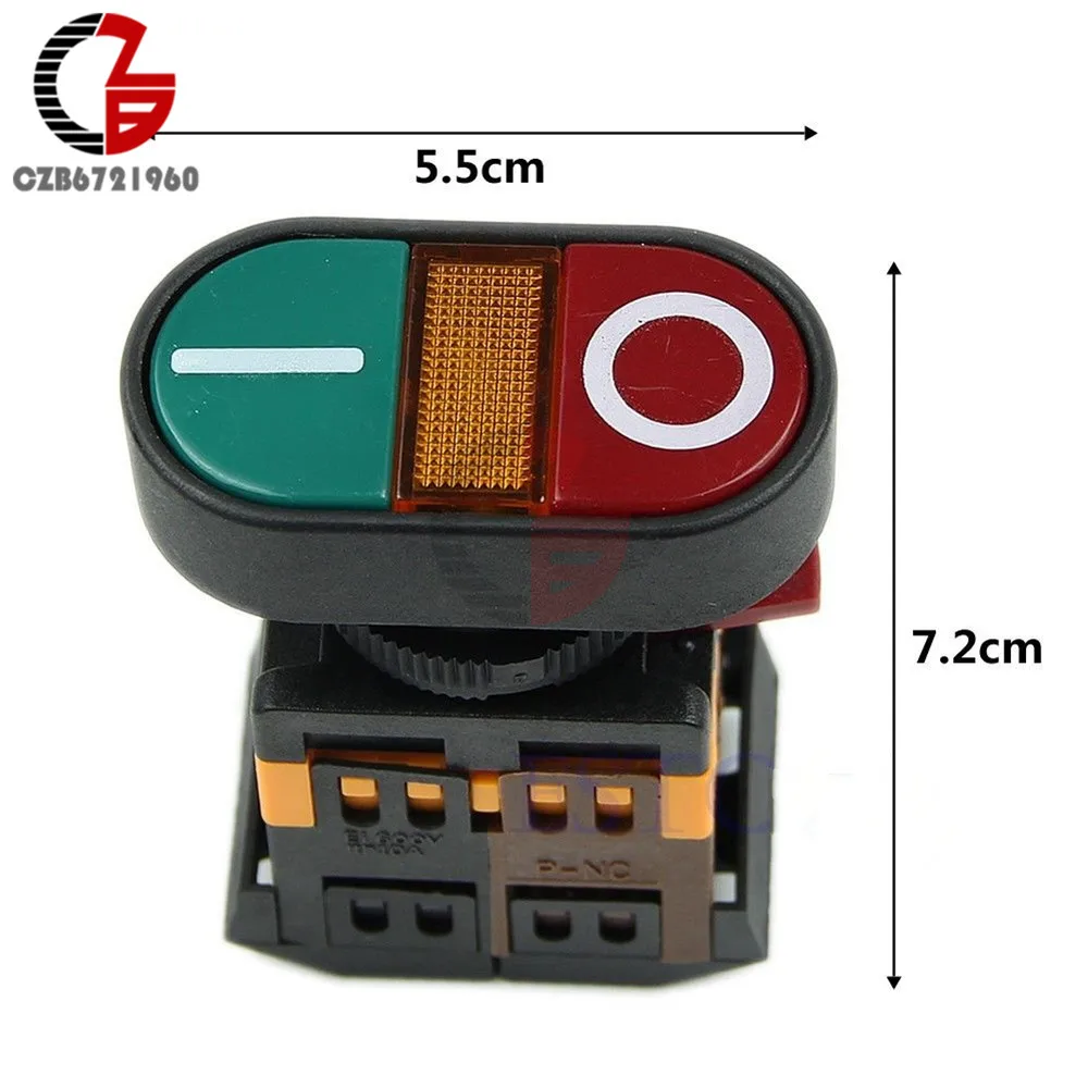 

Start Stop Push Button Switch Light Indicator Momentary Switch Red Green Power ON OFF